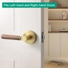 YAGU Wooden Round Passage Lever Door Handle Non-Locking Lever Set