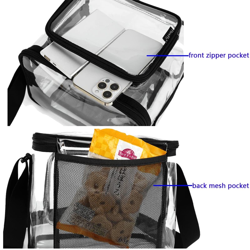FlowFly Clear Lunch Bag Adult Large Heavy Duty Transparent Stadium