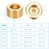 PATIKIL Brass Pipe Plug Fitting Set, 20Pcs 1/8", 1/4", 3/8",