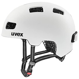 uvex city 4 - Lightweight City Helmet for Men and Women - Includes LED Light - Individual Size Adjustment - White Skyfall Matt - 58-61 cm