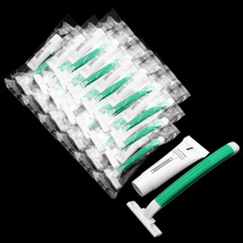 Disposable Razors in Bulk ,Green Razors Individually Wrapped Bulk,Twin Blade Razors with Clear Safety Cap and Shaving Cream, Razors For Homeless, Hotel,Air Bnb,Shelter/Homeless/Travel (30)