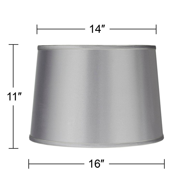 Sydnee Satin Light Gray Large Drum Lamp Shade 14" Top