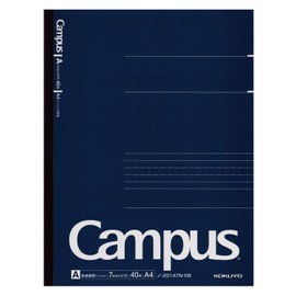 Kokuyo Note-201AT-DB Campus Notebook, Adult Campus Notebook, With Dots, A-Ruled, A4, 40 Sheets, Navy Blue, Product Size: W 8.3 x H 11.7 x D 0.2 inches (210 x 297 x 5 mm), 9.8 oz (258 g)