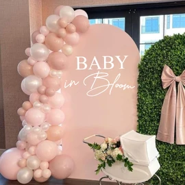VANGNING Baby in Bloom Baby Shower Decal Sign - Gender Reveal Girl Or Boy Baby Shower Decoration, Baby in Bloom Sign for Arch Backdrop (White Baby Decal)