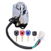 Motorcycle Ignition Switch Lock with 3 Colors Keys Fit for