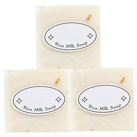 Barra Jabón Arroz 3pcs 65g Limpiador Antiácaros Exfoliante Natural Cuerpo Cara