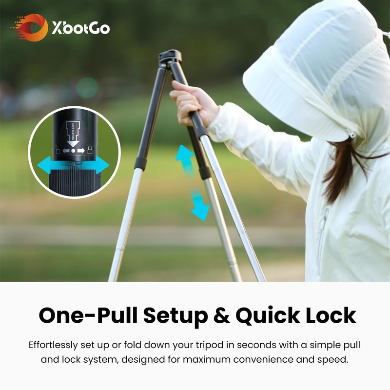 XbotGo Update T1 Tripod, 3.77ft Height, 6.6lb Load Capacity, Lightweight