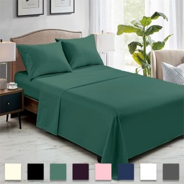 Rohi Teal Single Flat Sheet Microfibre – Ultra-Soft, Durable, and Hypoallergenic Flat Sheets for Standard and Oversized Mattress Flat Bed Sheet (Teal – 177 x 255cm)