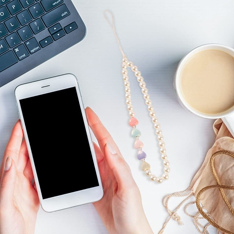 Katutude Cute Cell Phone Charms, Creative Bows Pearl Beaded Lanyard