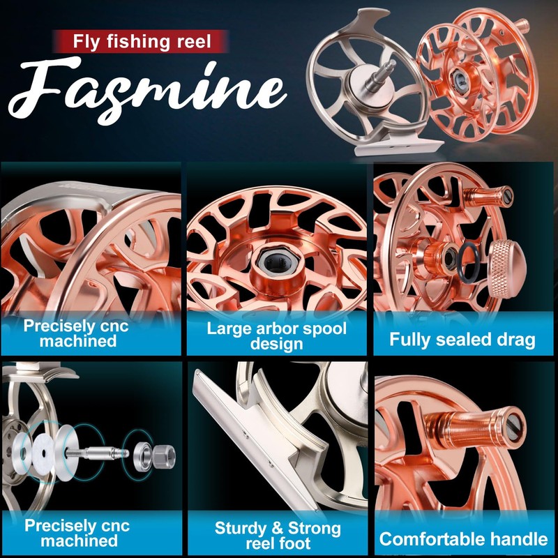 Sougayilang Fly Fishing Reel, CNC-Machined Aluminum Alloy, 5/6 Weight, Lightweight