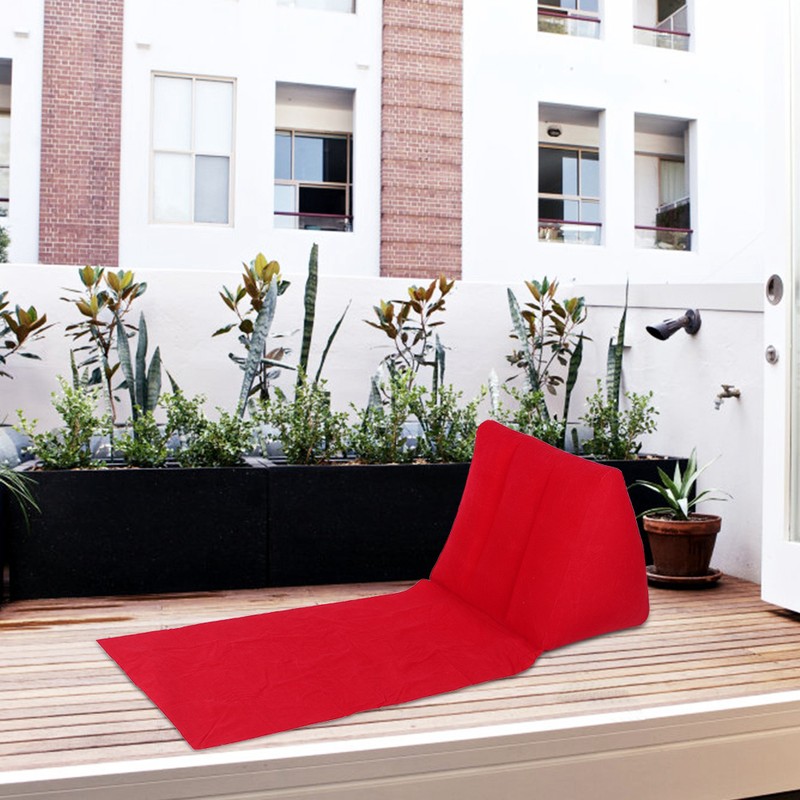 Household Inflatable Triangular Back Support Pillow Portable Folding Cushion Indoor