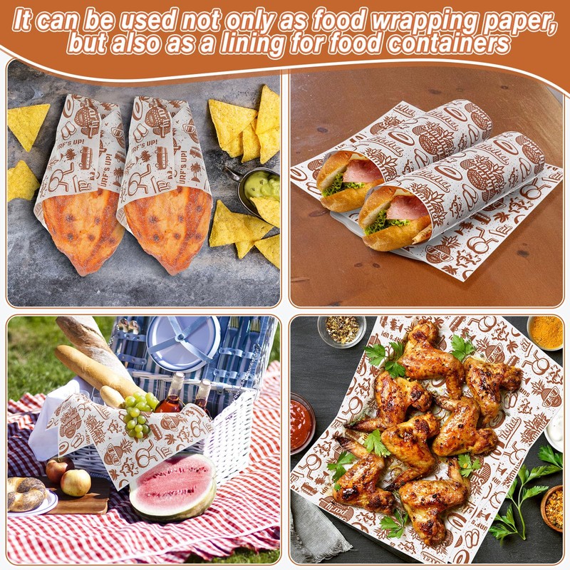 Tenceur 150 Pcs Deli Paper Sheets Wax Paper for Food