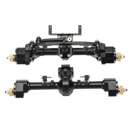 RC Car Metal Complete Front Rear Portal Axle Set Assembly Aluminum Alloy for Axial 1/24 SCX24 Black