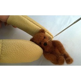 Leather Finger protectors - Needle Felting