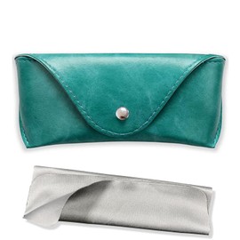 LogHog Portable Leather Soft & Semi Hard Sunglasses Case Eyeglass Case Storage Eye Glasses Brown/Black Pouch Carry Case for Women Men