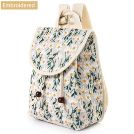 Goodhan Floral Embroidered Backpack Purse for Women Small Travel Handbag Shoulder Bag