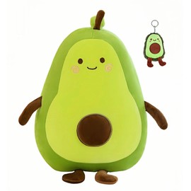 2 Pcs Avocado Plush Pillows, Preppy Room Decor Cute Plushies Soft Stuffed Avocado Toys with Keychain for Kids Girls Boys (11.8 Inch)
