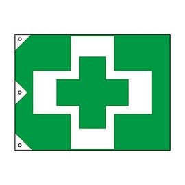 Green Cross Flag Safe Hygiene Flag (Large) 1030 X 1500 mm 250011