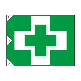 Green Cross Flag Safe Hygiene Flag (Large) 1030 X 1500 mm 250011