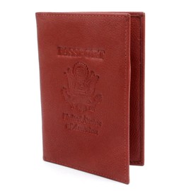 BG Genuine Leather and RFID Blocking Passport Holder - Cover for Men and Women. Slim and Travel Wallet - Light Brown