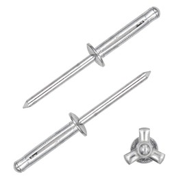 ALLCLEAN 3/16" x 1" Tri-Fold Rivets Assortment - 50Pcs,Silver Tri-fold Exploding Pop Rivets Solid Aluminum Tri Grip Rivets Bulb Style Rivets for Kayak Marine Boat