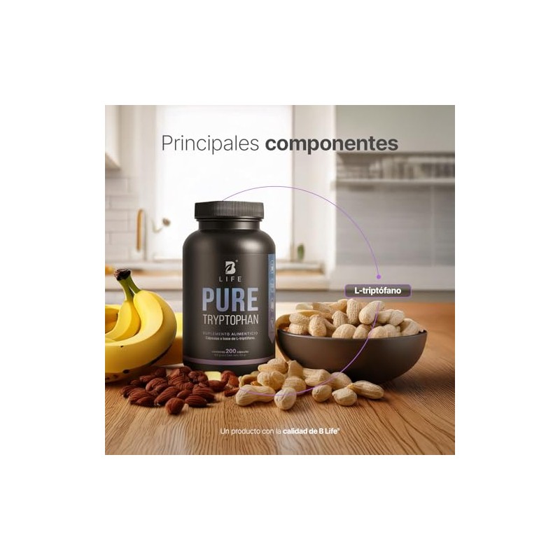 B Life Triptófano Puro | 200 Cápsulas de 500 mg