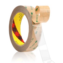 HUTIXI 300LSE Double Sided Tape, 1in×45ft Clear Adhesive Mounting Tape Heavy Duty, Removable Picure Hanging Strips, Transparent Scrapbook Stickers, Thin Sticky Tape for Craft, Poster, LED Strips