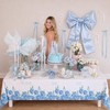 3 Pack Blue Floral Disposable Plastic Tablecloths, 54 x 108