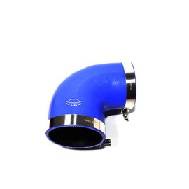 TMKOOL Combo Universal 4-Ply Reinforced 3.5"-4" ID 90 Degree Elbow Reducer Coupler Silicone Hose + SS 304 T Bolt Clamp (3.5"-4" Blue)