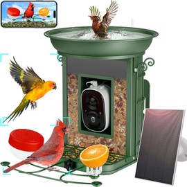 Smart Bird Feeder with Camera- 2K HD High Resolution Wild Bird Feeder Camera, AI Camera Identify 11000+ Bird Species & Live Video Capture for Outdoor Bird Watching, Bird Lover Gifts