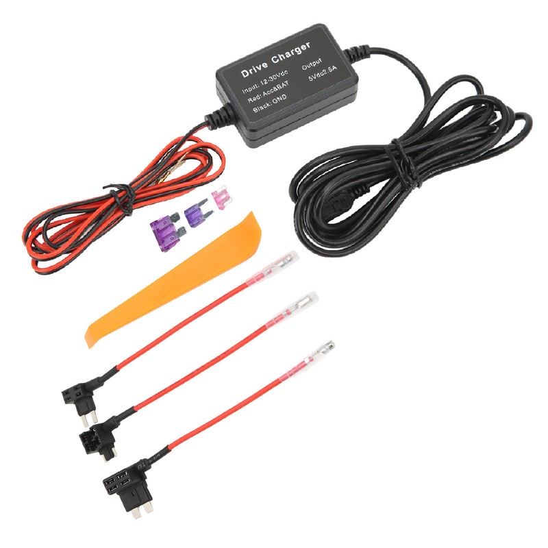 Dash Cam Hardwire Kit MINI USB Adapter High Security 12V‑30V