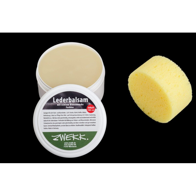 Zwekk© Beeswax Leather Balm – Clear – Incl. Sponge