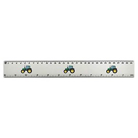 'Tractor' 30cm (12 Inch) White Plastic Ruler (RL00040000)