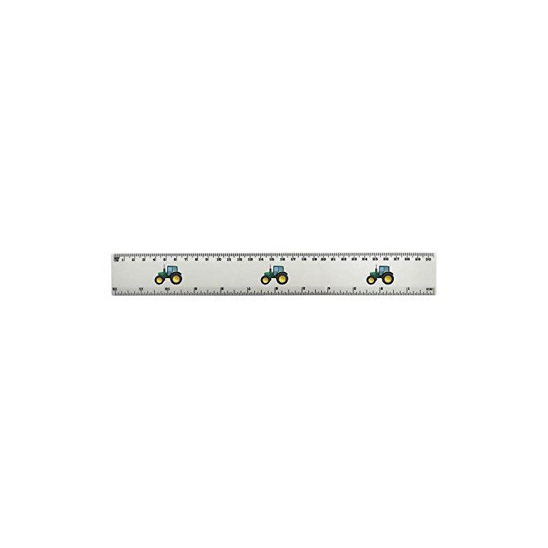 'Tractor' 30cm (12 Inch) White Plastic Ruler (RL00040000)