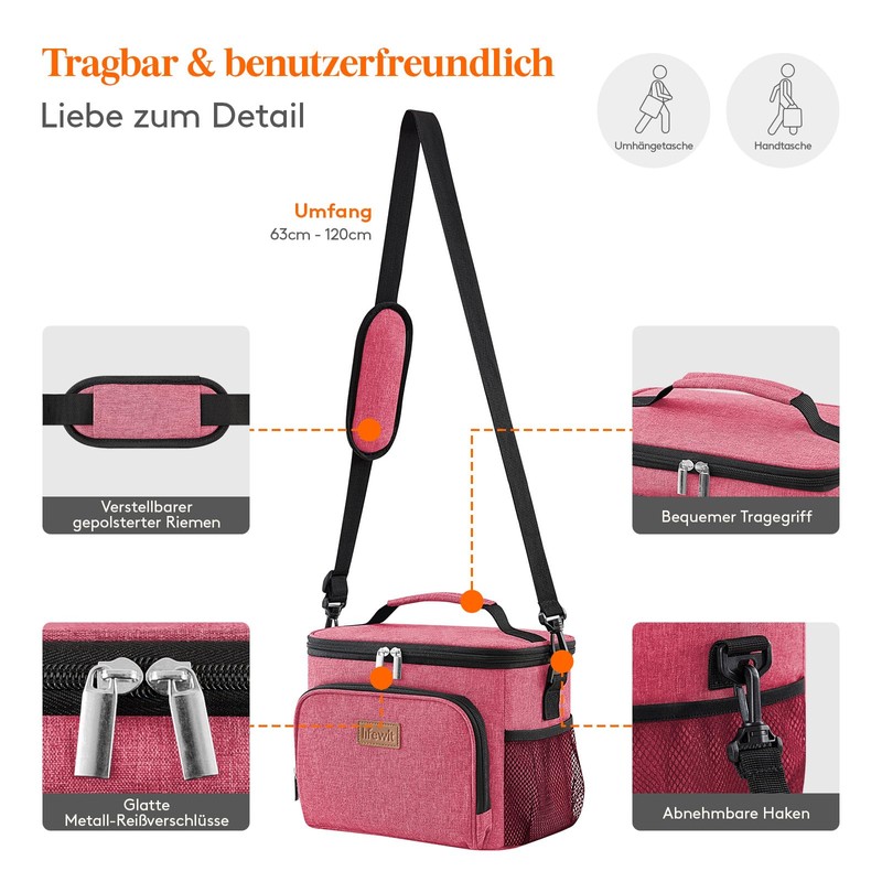 Lifewit Insulated Cooler Bag, Reusable Lunch Bag, Portable Cool Box,