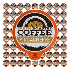 Fresh Roasted Coffee LLC, Ethiopian Yirgacheffe Coffee Pods, Medium Roast, 72 Count