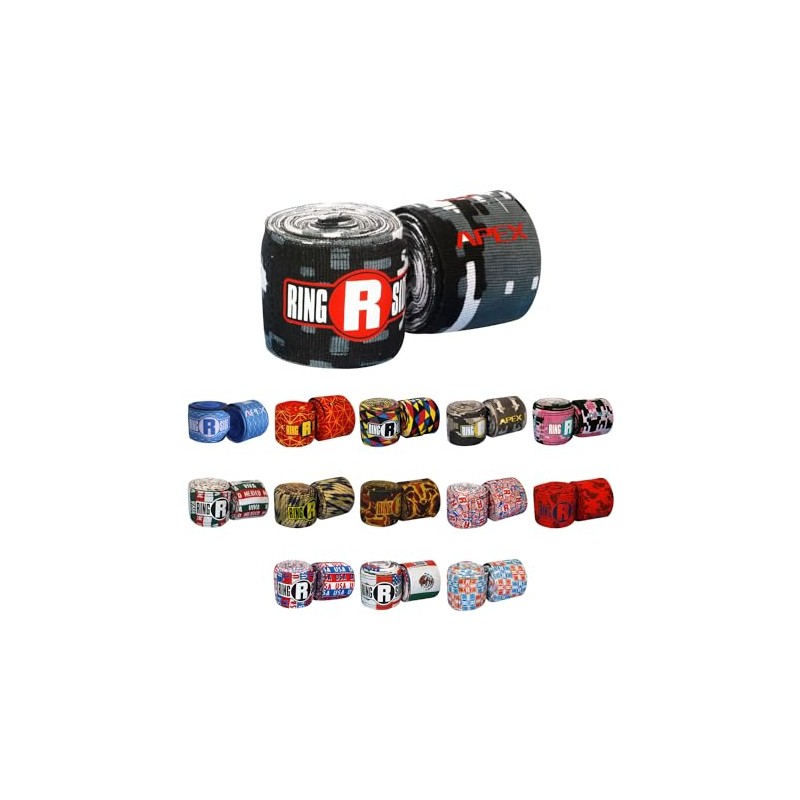 Ringside Apex Venda para Mano, Color Camuflaje Blanco/Negro