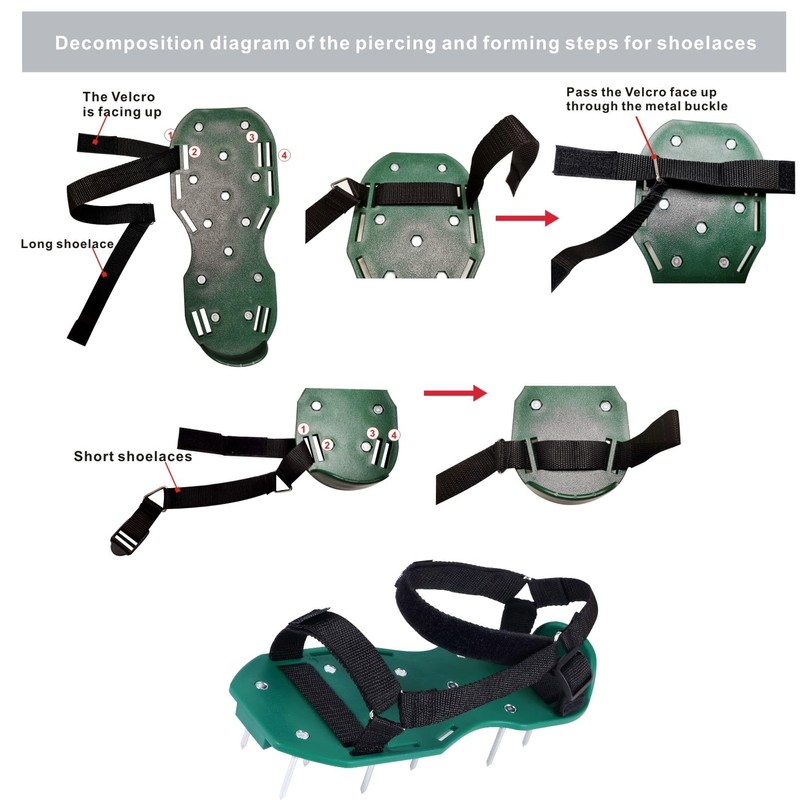 KOSIDA Heavy Strap Garden Aerate Spike Shoes Upgrades Lawn Aerator