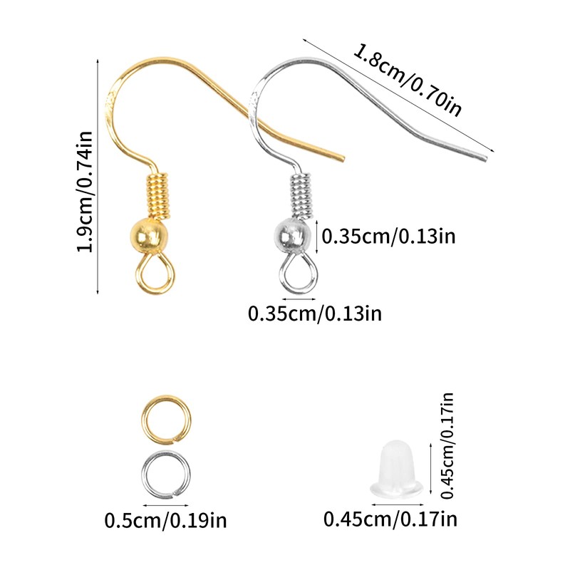 Wangjiangda 300 Pcs 925 Silver Earring Hooks for Jewelry Making