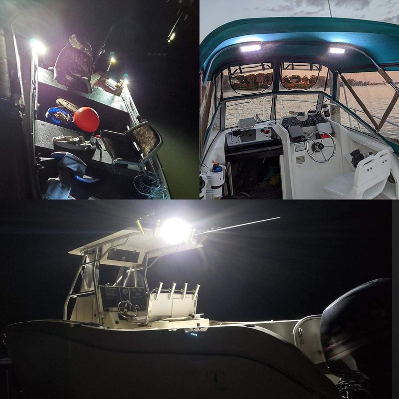 Partsam Waterproof Led Boat Lights White Beam 6.3 inch 36W