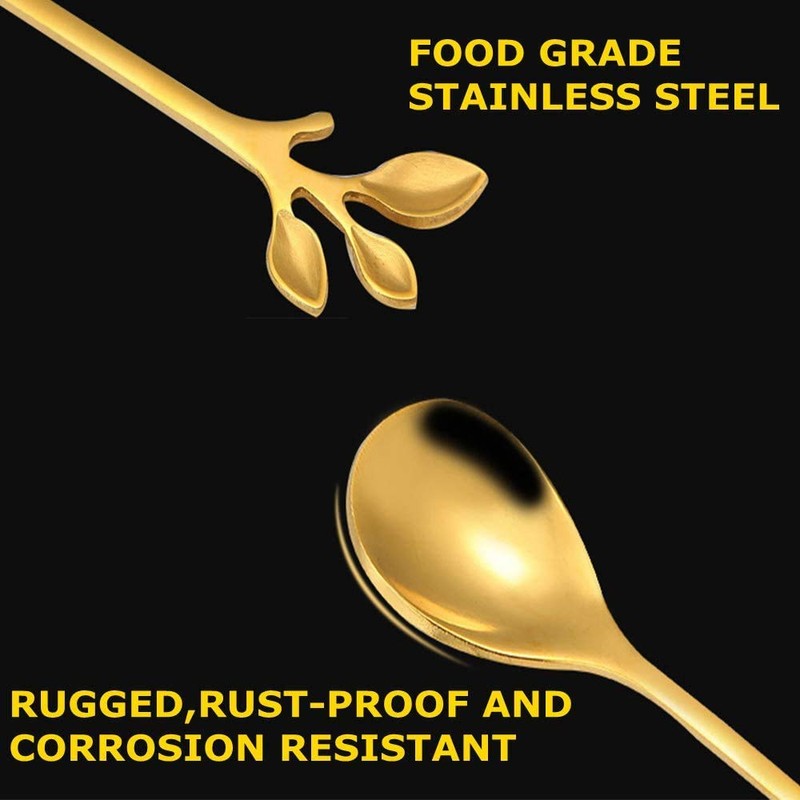 Long Handle Iced Tea Spoons Set of 6, Comicfs 7.6"
