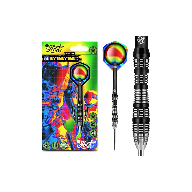 Shot! AI Mimic Steel Tip Dart Set 90% Tungsten Barrels,