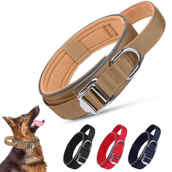 Ledeak Tactical Dog Collar, Soft Padded Comfortable Dog Collar, Reflective