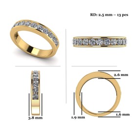 Central Diamond Center Juego de anillos de aniversario con circonita brillante pura de 0,75 quilates en plata, oro de 10 quilates o 14 quilates, Circonita, plata de ley, Zirconia cúbica