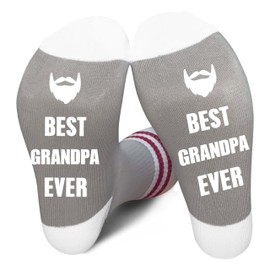 Socks for Grandpa, ‘Best Grandpa Ever’ Novelty Socks Gifts for Grandpa Birthday, Christmas, Thanksgiving, Father’s Day, etc. (078)