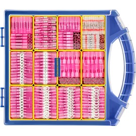 haisstronica 880PCS Marine Grade Heat Shrink Wire Butt Connectors kit,22-16 AWG Ring Fork Spade Bullet Solder Butt Splice (11Size)