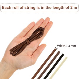 4 Colours 2 m x 3 mm Leather Cord, Faux Suede Cord, Leather Cord Faux Thread, Classic Crafts, Leather Cords for DIY Bracelet, Necklace, Jewellery, Crafts (B)