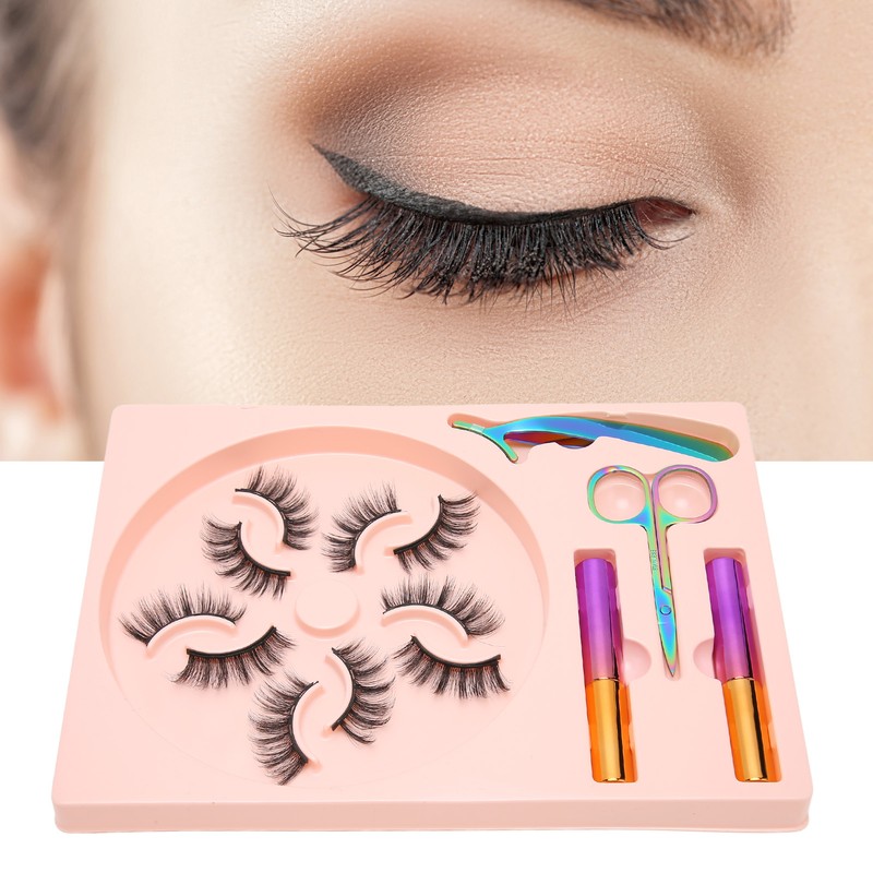 5 Pairs Magnetic Lashes with Eyeliner Kit Glue Free Waterproof