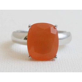 Carnelian Sterling Silver Ring US Size 9 / Diameter 19