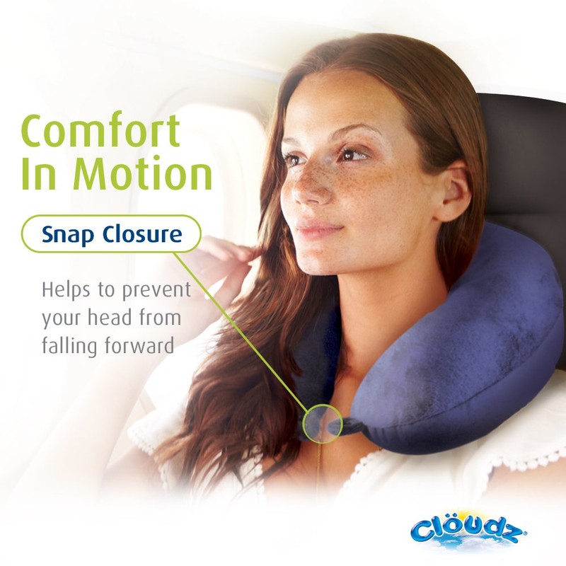 Cloudz Dual Comfort Microbead Airplane Travel Neck Pillow. Super Soft